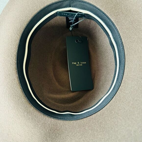 Rag & Bone Zoe Wool Felt Fedora Hat, Spanish Style Pecan Brown, Small, NWT - Picture 9 of 14